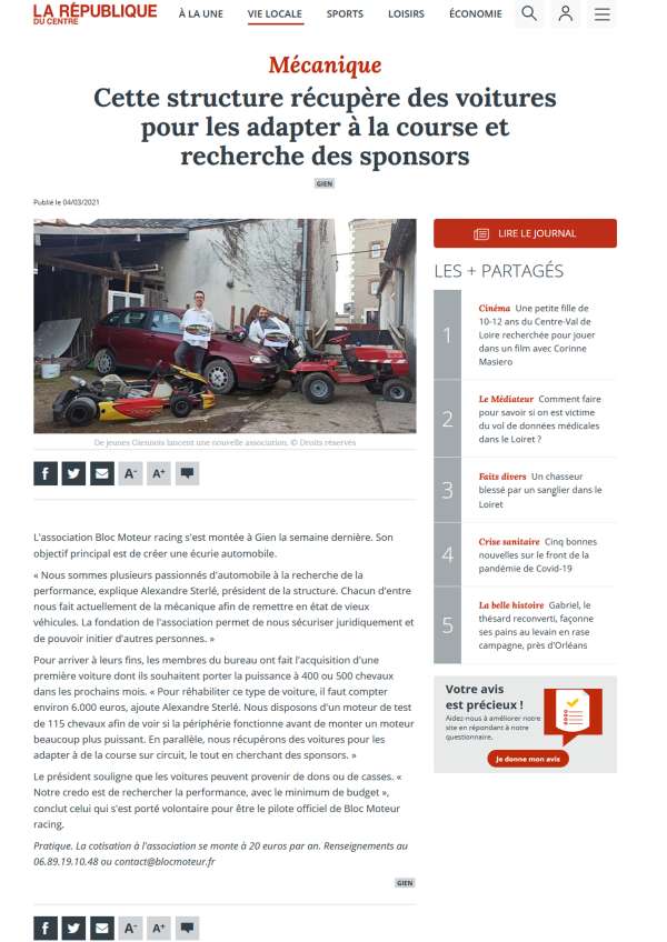 Cette structure récupère des voitures pour les adapter à la course et recherche des sponsors