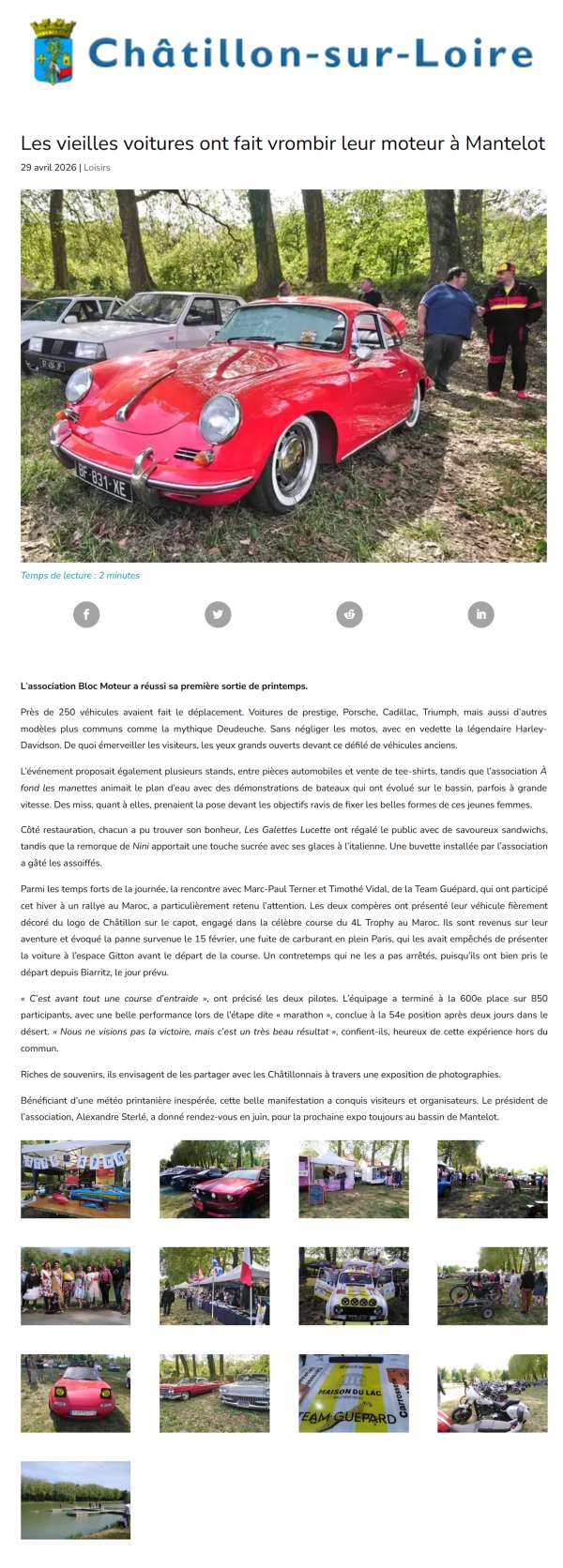Les vieilles voitures ont fait vrombir leur moteur à Mantelot